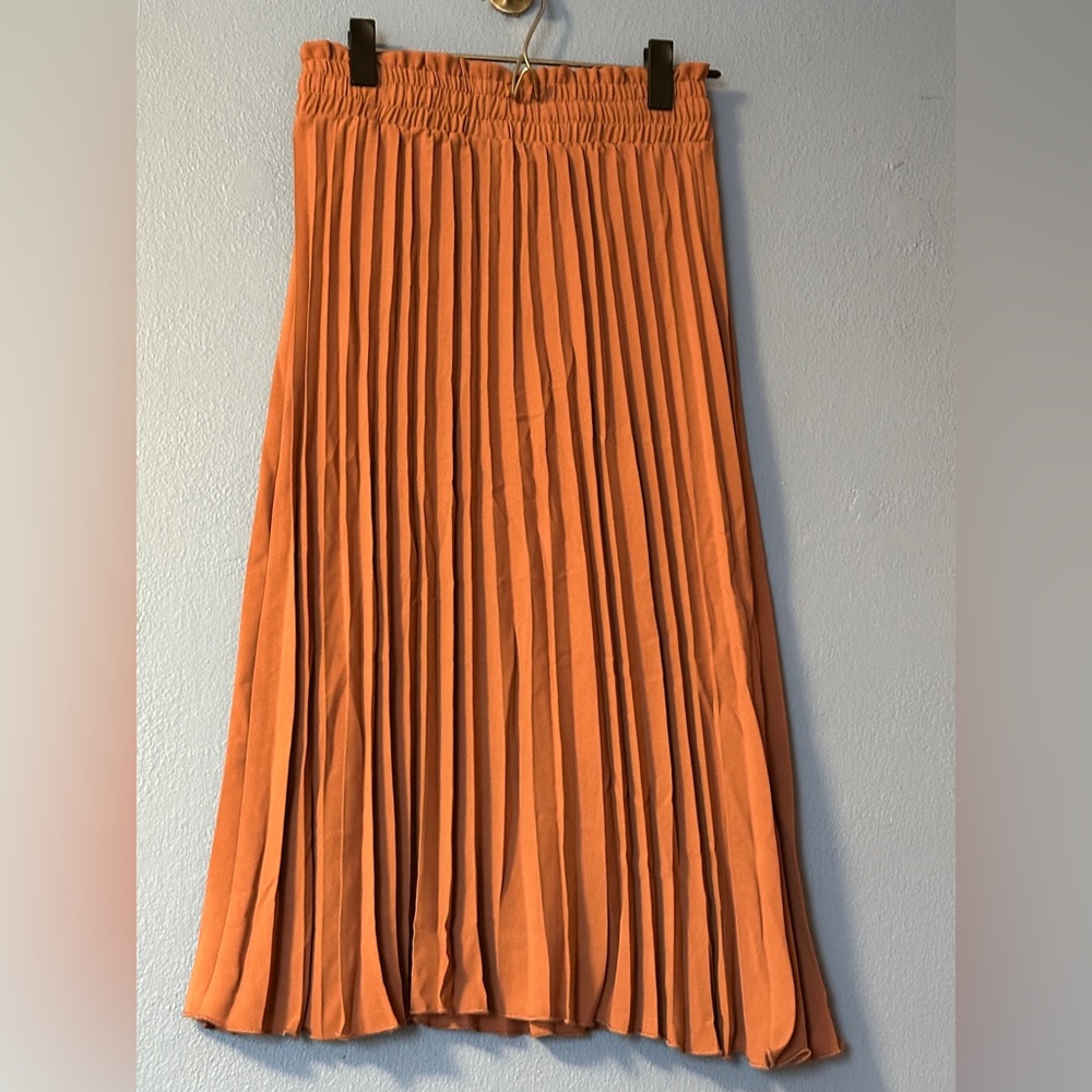 SHEIN Women’s Pleated Drawstring Waist Skirt Mauve Taupe